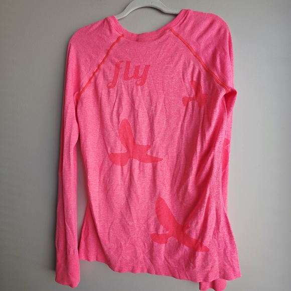 Oiselle Vibrant Pink Long Sleeve Tee - Picture 7 of 7